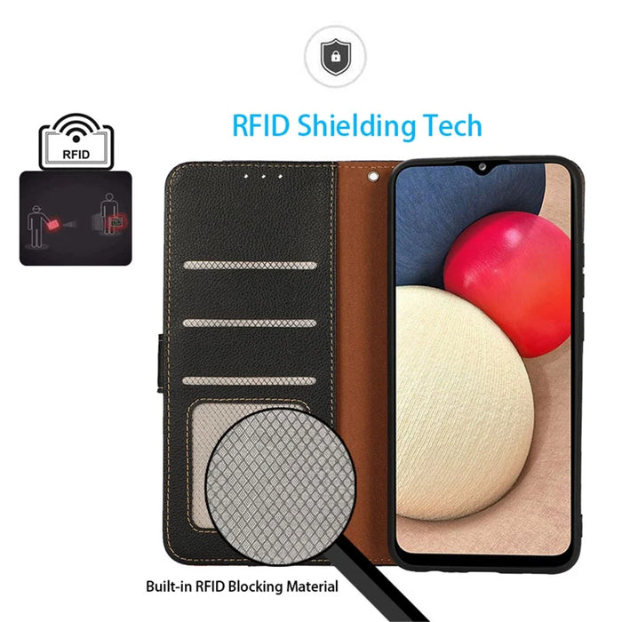KHAZNEH For Google Pixel 8a Cell Phone Case RFID Blocking Shockproof Phone Cover Wallet - Black - 2