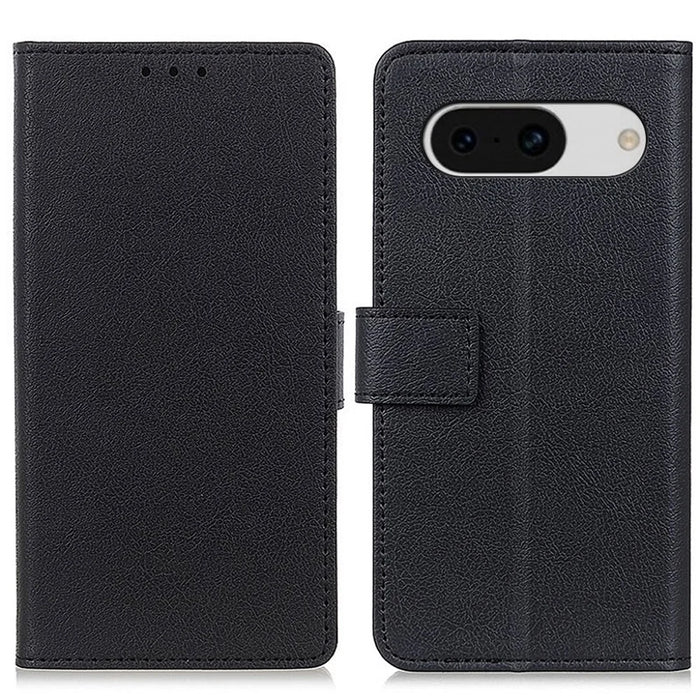 For Google Pixel 8a Case Shockproof Phone Cover PU Leather Wallet Stand Shell - Black - 1