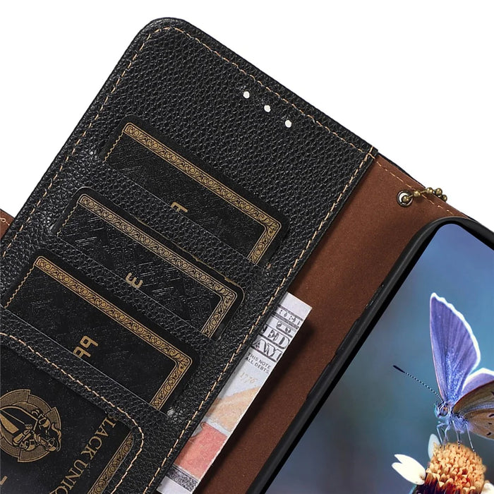 For Google Pixel 8a Case Genuine Cow Leather Phone Cover with RFID Blocking - Black - 5