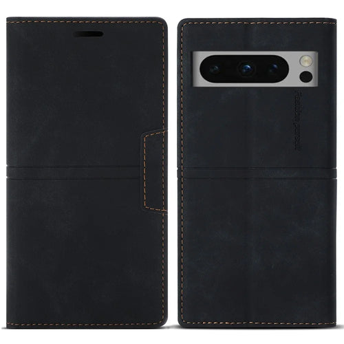For Google Pixel 8 Pro Leather Case Magnetic Auto-absorbed Phone Cover - Black - 1