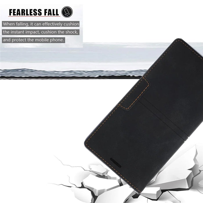 For Google Pixel 8 Pro Leather Case Magnetic Auto-absorbed Phone Cover - Black - 5