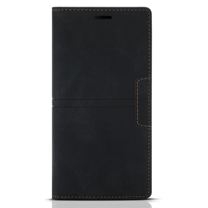 For Google Pixel 8 Pro Leather Case Magnetic Auto-absorbed Phone Cover - Black - 6