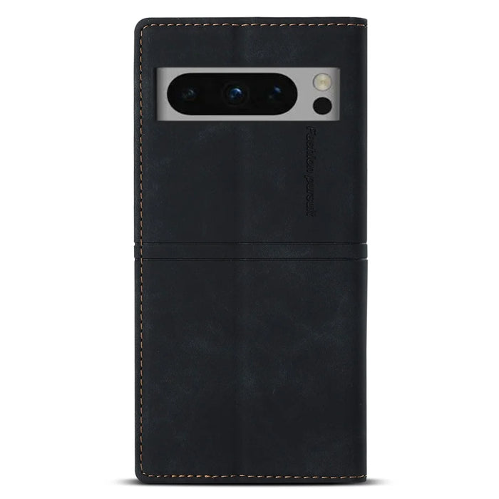 For Google Pixel 8 Pro Leather Case Magnetic Auto-absorbed Phone Cover - Black - 7