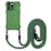 For iPhone 13 Pro Max 6.7 inch Case Protective Soft TPU Phone Cover with Shoulder Strap - Army Green - 1