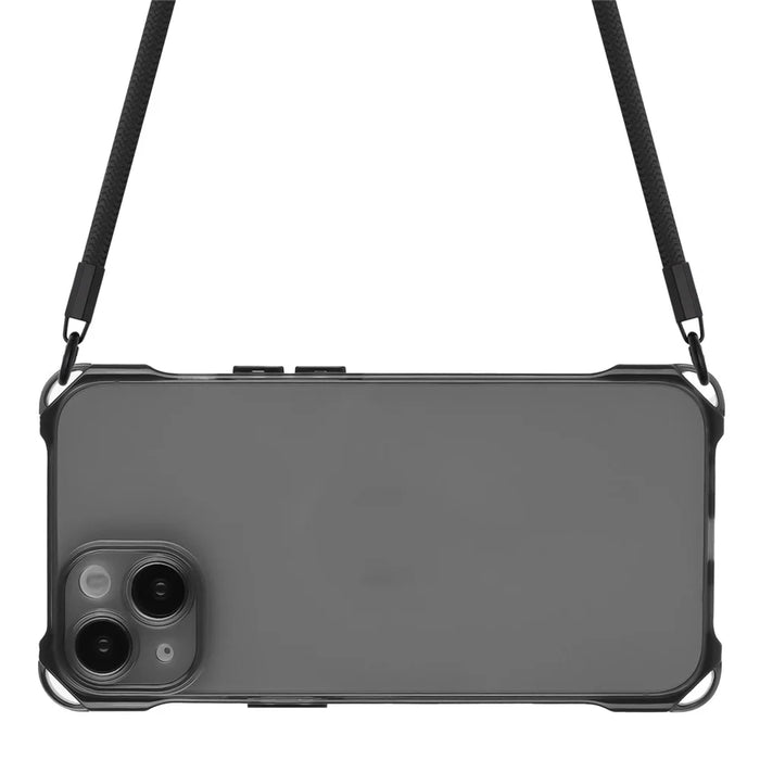 For iPhone 13 6.1 inch Case Anti-Drop TPU Phone Protector with Shoulder Strap - Black - 4
