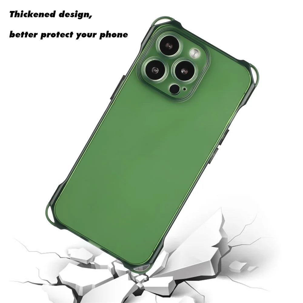 For iPhone 13 Pro Case Soft TPU Four Corner Anti-Fall Cover - Army Green - 2
