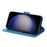For Samsung Galaxy S24 Case Floral Pattern PU Leather Wallet Stand Phone Cover - Blue - 3