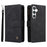 For Samsung Galaxy S24+ Case Multi Card Holder Zipper Phone Cover - Black - 1