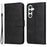 For Samsung Galaxy S24+ Case Wallet PU Leather Calf Texture Phone Cover - Black - 1