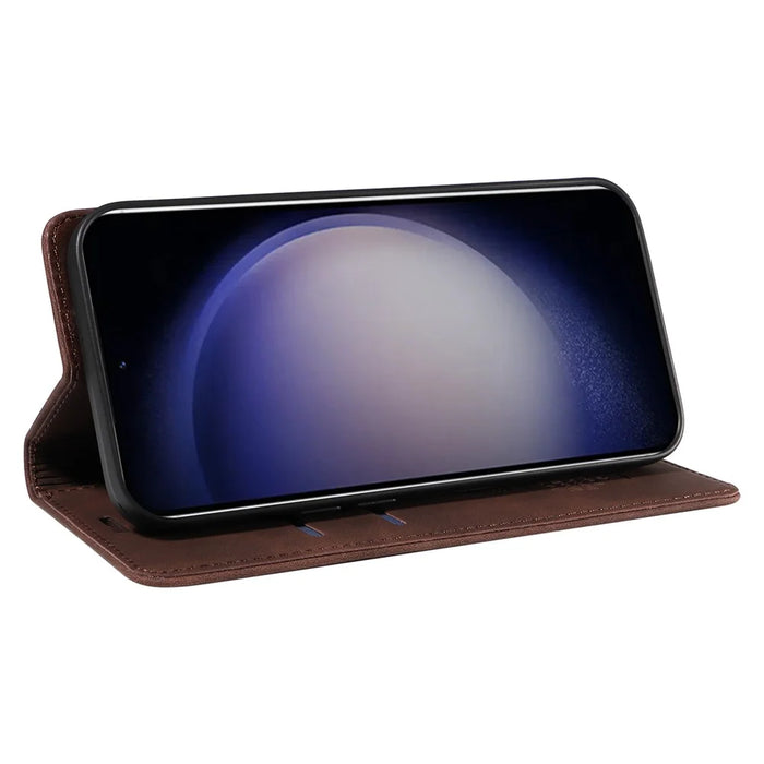 BETOPNICE 003 for Samsung Galaxy S24+ Case RFID Blocking Stand Leather Phone Cover - Brown - 3
