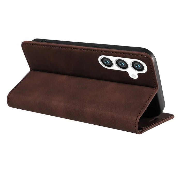 BETOPNICE 003 for Samsung Galaxy S24+ Case RFID Blocking Stand Leather Phone Cover - Brown - 4