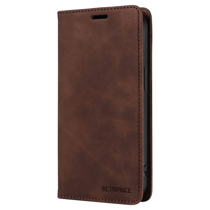 BETOPNICE 003 for Samsung Galaxy S24+ Case RFID Blocking Stand Leather Phone Cover - Brown - 7