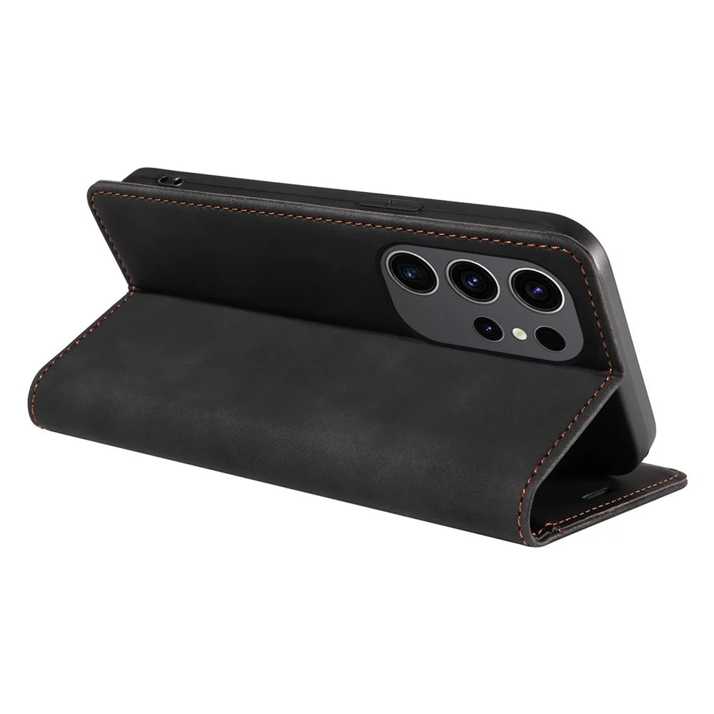 BETOPNICE 003 for Samsung Galaxy S24 Ultra Case Flip Wallet RFID Blocking Phone Cover - Black - 4