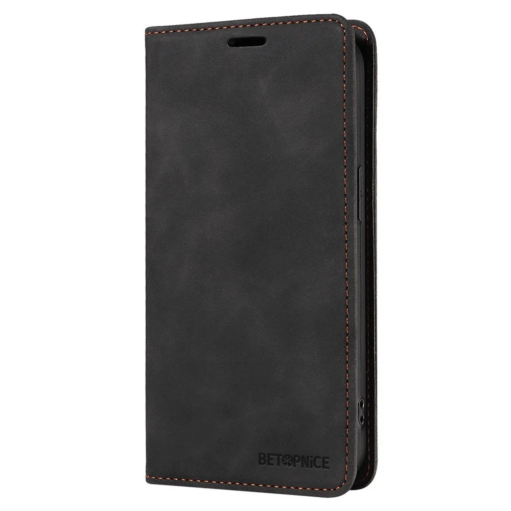 BETOPNICE 003 for Samsung Galaxy S24 Ultra Case Flip Wallet RFID Blocking Phone Cover - Black - 7