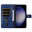 For Samsung Galaxy S24+ Case PU Leather Zipper Stand Folio Phone Cover - Blue - 2