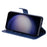 For Samsung Galaxy S24+ Case PU Leather Zipper Stand Folio Phone Cover - Blue - 3