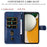 For Samsung Galaxy S24+ Case PU Leather Zipper Stand Folio Phone Cover - Blue - 7