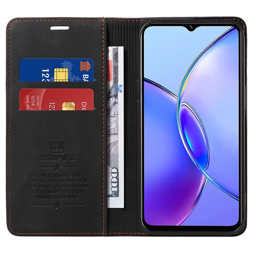 BETOPNICE 003 for vivo Y17s 4G Case RFID Blocking Wallet Phone Stand Cover - Black - 2