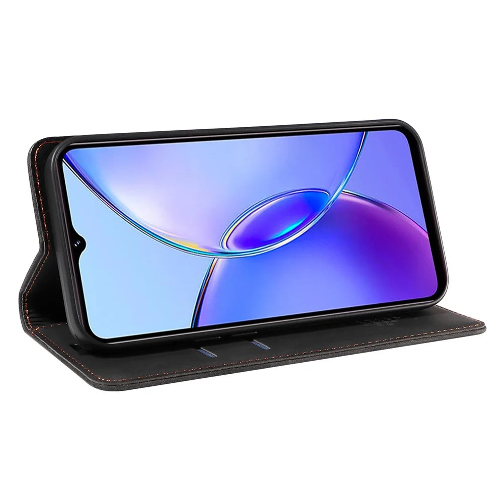 BETOPNICE 003 for vivo Y17s 4G Case RFID Blocking Wallet Phone Stand Cover - Black - 3