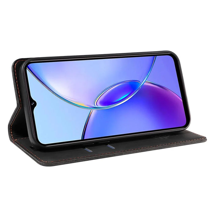 BETOPNICE 003 for vivo Y17s 4G Case RFID Blocking Wallet Phone Stand Cover - Black - 3