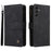 For Samsung Galaxy A15 5G Case Multiple Card Slots  Phone Cover with Zipper Pocket - Black - 1
