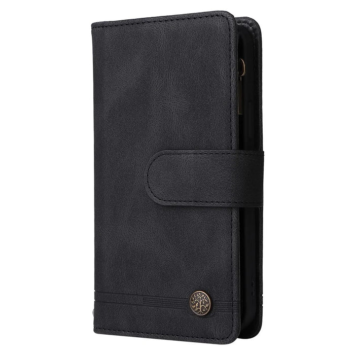 For Samsung Galaxy A15 5G Case Multiple Card Slots  Phone Cover with Zipper Pocket - Black - 7