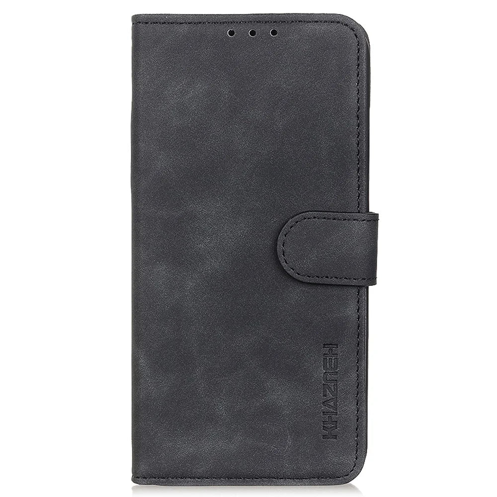 KHAZNEH For Samsung Galaxy A25 5G (Global) (161.0 x 76.5 x 8.3mm) Case Stand Wallet Retro Phone Cover - Black - 7