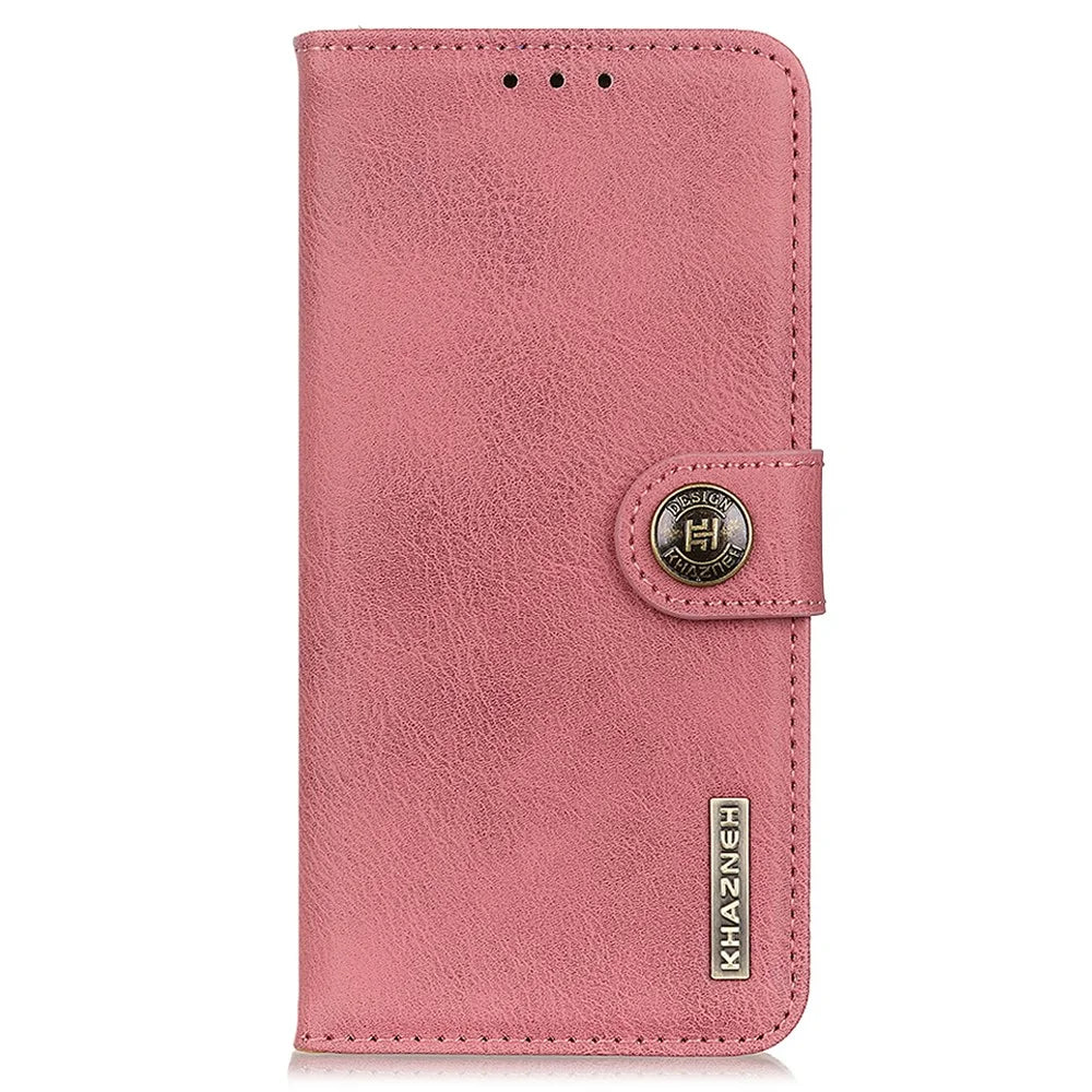 KHAZNEH For Samsung Galaxy A25 5G (Global) (161.0 x 76.5 x 8.3mm) Case Cowhide Leather Phone Wallet Cover - Pink - 6