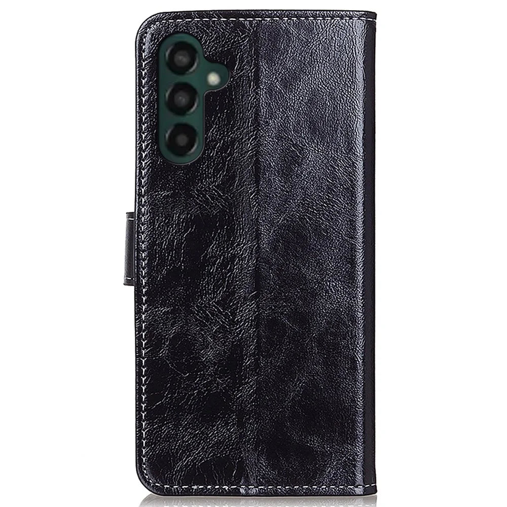 For Samsung Galaxy A25 5G (Global) (161.0 x 76.5 x 8.3mm) Case Retro Crazy Horse Texture Wallet Leather Cover - Black - 7