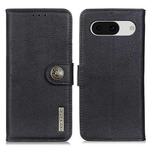 KHAZNEH For Google Pixel 8a Case Stand Wallet Anti-drop Phone Cover - Black - 1