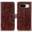 For Google Pixel 8a Case Crazy Horse Texture PU Leather Wallet Stand Cover - Brown - 1