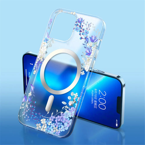 Flower Series for iPhone 15 Plus Matte Case Compatible with Magsafe IMD Phone Cover - Iris - 1
