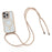 For iPhone 15 Pro Case Compatible with MagSafe Magnetic Electroplating TPU Cell Phone Cover with Long Lanyard - Gold - 1