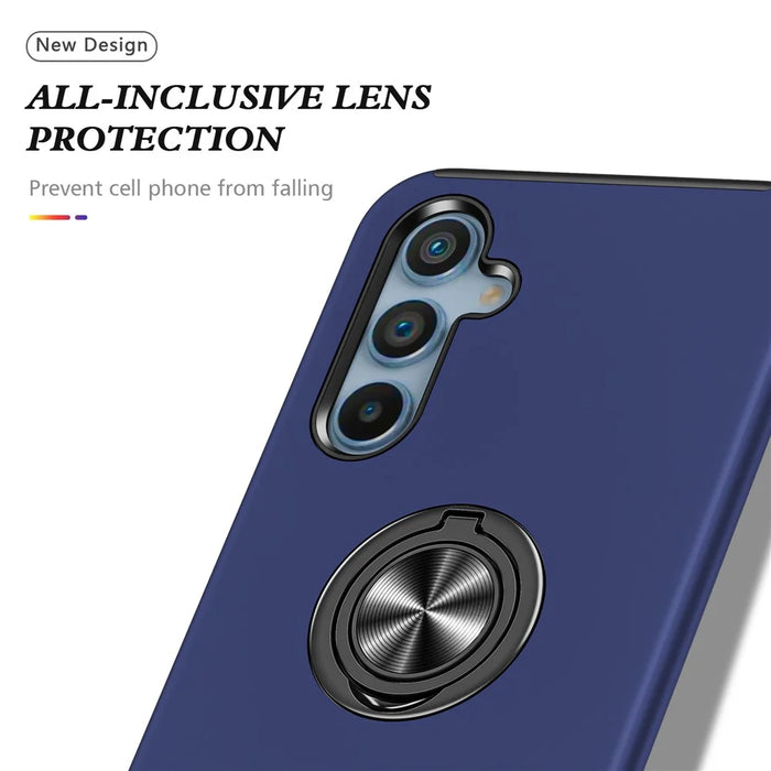 For Samsung Galaxy S23 FE Case Ring Kickstand Phone Back Cover - Blue - 6