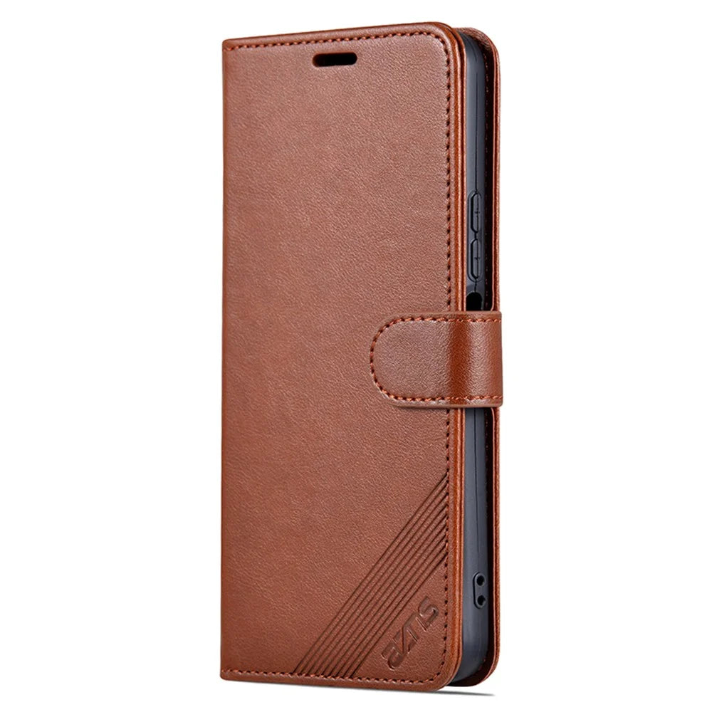 AZNS For vivo Y17s 4G Case Wallet PU Leather Phone Stand Cover - Brown - 7