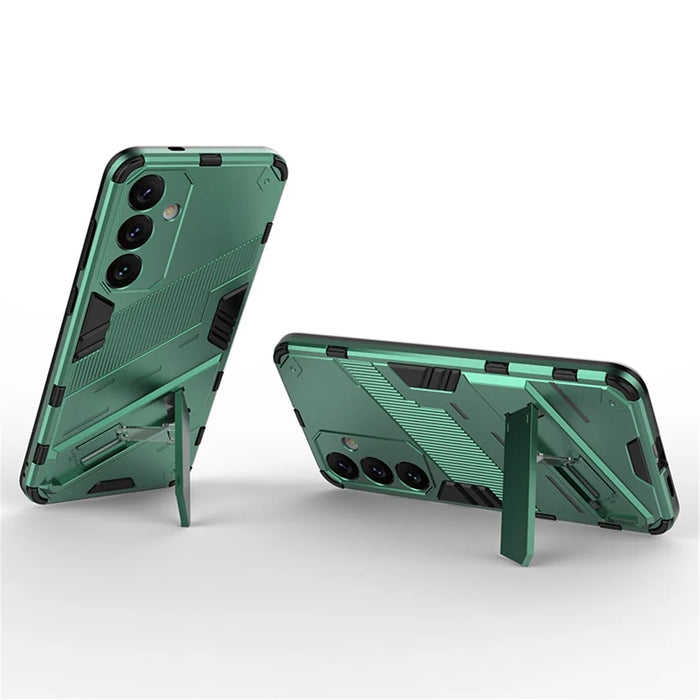 For Samsung Galaxy S24+ Case PC+TPU Phone Cover with Kickstand - Green - 2