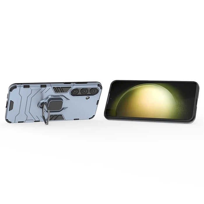 For Samsung Galaxy S24+ Case Ring Holder Kickstand PC+TPU Phone Cover - Blue - 2