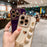 For iPhone 15 Pro Max Case Electroplating Phone TPU Cover with Plush Heart Chain Strap - White - 5