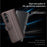 For Samsung Galaxy S23 FE Case Genuine Split Leather Phone Cover with Wallet Stand - Brown - 4