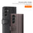 For Samsung Galaxy S23 FE Case Genuine Split Leather Phone Cover with Wallet Stand - Brown - 5