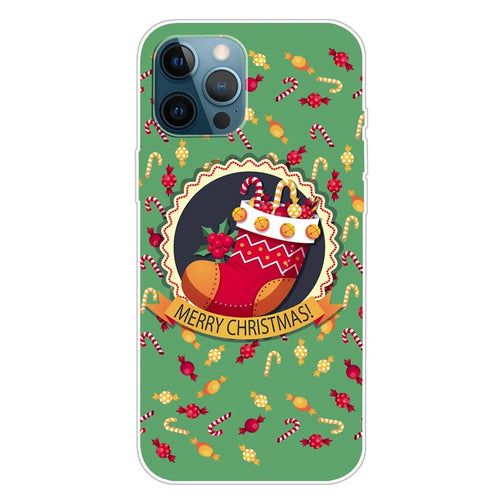 For iPhone 15 Pro Phone Case Christmas Pattern Printing Soft TPU Phone Cover - Christmas Sock - 1