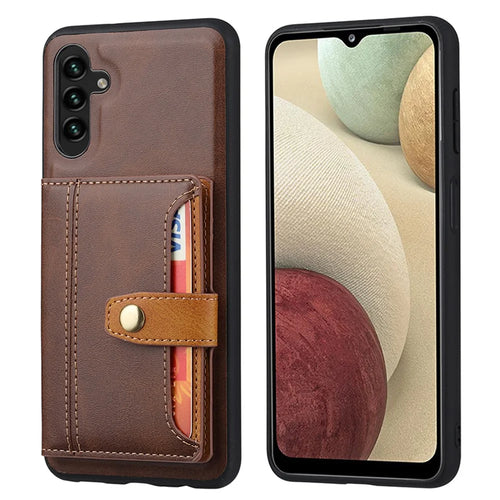 For Samsung Galaxy A05s 4G Case Card Slot Kickstand Phone Cover - Brown - 1