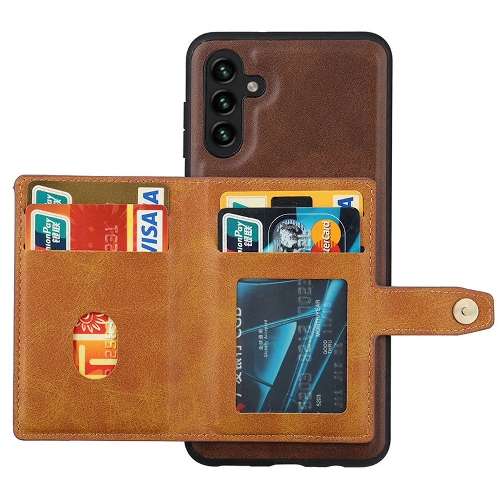 For Samsung Galaxy A05s 4G Case Card Slot Kickstand Phone Cover - Brown - 2
