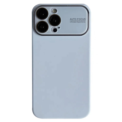 For iPhone 15 Pro Case Liquid Silicone Phone Cover with Lens Glass Film - Baby Blue - 1
