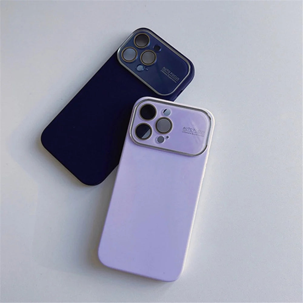 For iPhone 15 Pro Case Liquid Silicone Phone Cover with Lens Glass Film - Baby Blue - 5