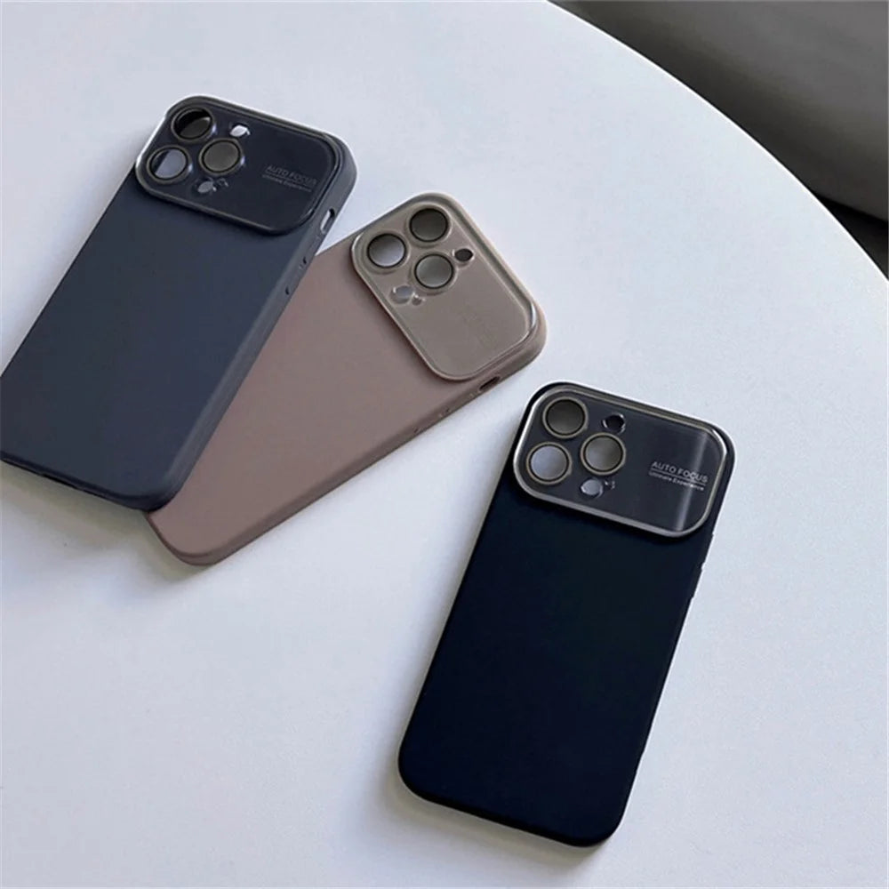 For iPhone 15 Pro Case Liquid Silicone Phone Cover with Lens Glass Film - Baby Blue - 6