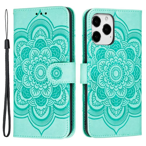 For iPhone 15 Pro Max PU Leather Case Stand Magnetic Closure Phone Cover - Green - 1