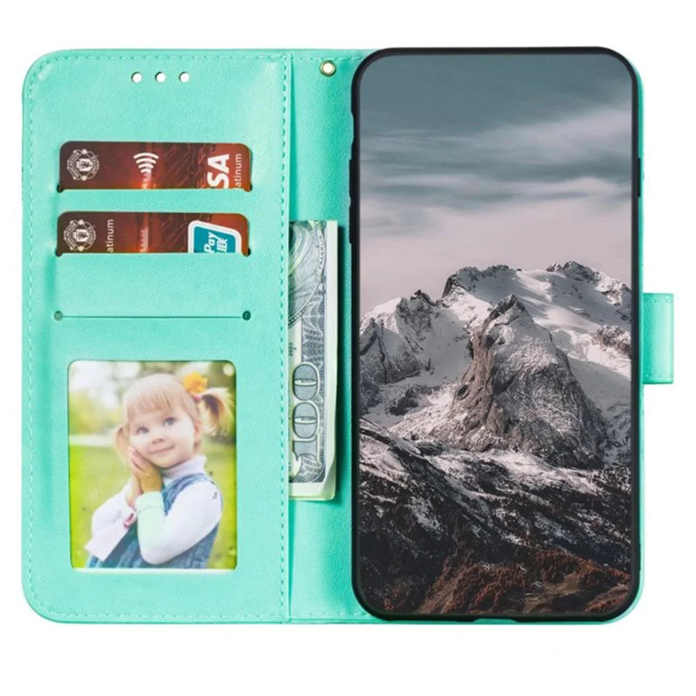 For iPhone 15 Pro Max PU Leather Case Stand Magnetic Closure Phone Cover - Green - 2