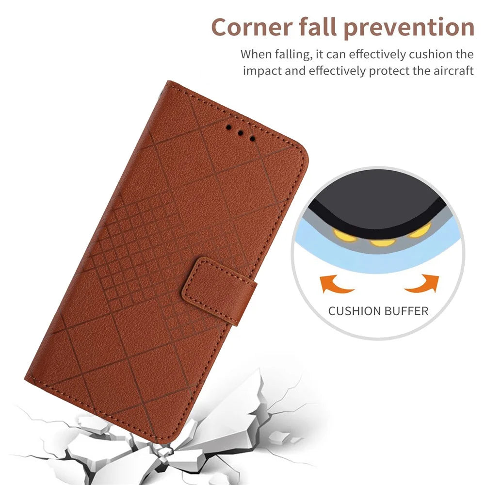 HT06 For Samsung Galaxy S24+ Leather Case Litchi Texture Wallet Phone Cover - Brown - 5