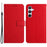 HT06 For Samsung Galaxy A34 5G Shockproof Case Litchi Texture PU Leather Wallet Phone Case - Red - 1